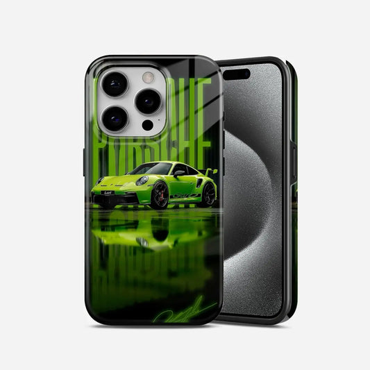 Green Mirror Effect Car Armoured Phone Case My Store